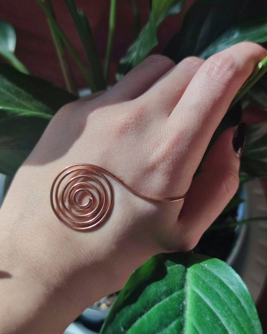 Amplify your bio-energetic flow! Invest in our Vortex • Pure Copper Palm Cuff & Energy Coil from our High Energy Jewelry Collection in Lebanon at Sacred.