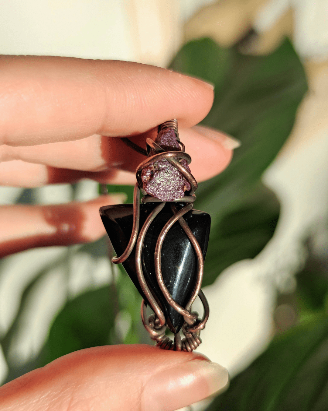 Magma • Black Agate & Ruby Pendant in Lebanon at Sacred