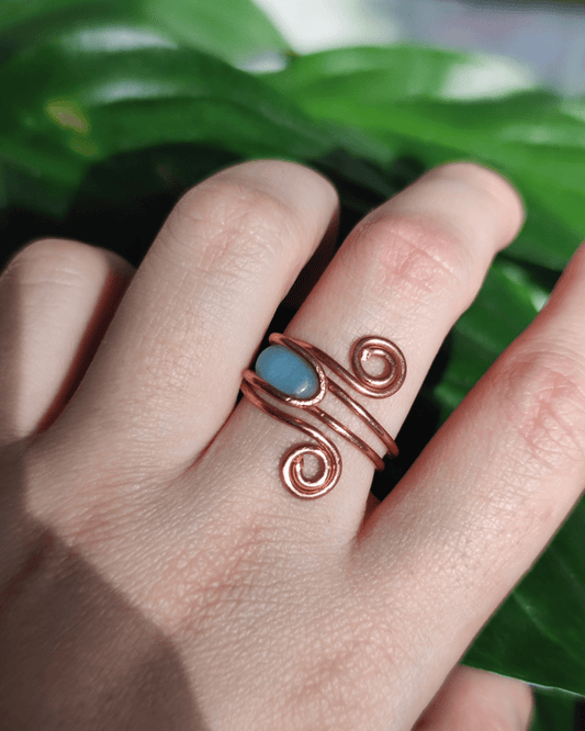 Tune into Ancient Power with New Wave! Invest in our Wire-Wrapped Crystal Rings from our Energy Cleansing Jewelry Collection in Lebanon at Sacred.