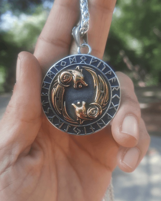 Phoenix and Wolf - Orgonite Pendant - Sacred