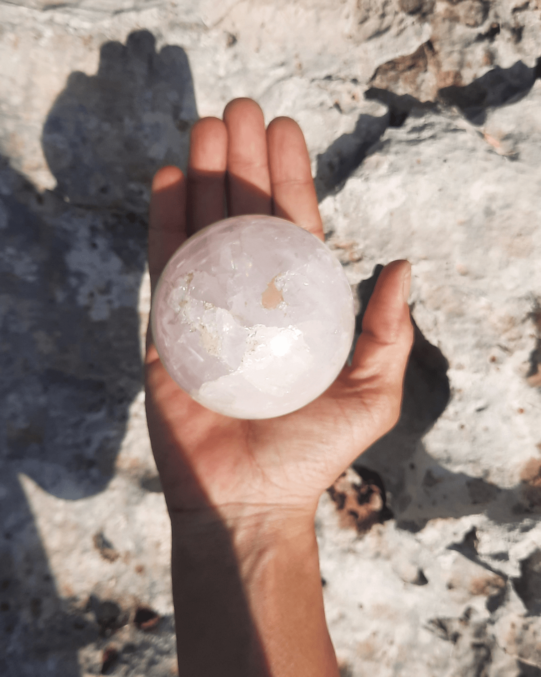 Rose Quartz Crystal Ball - Sacred