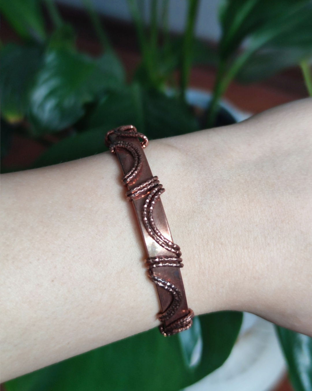 Stay Protected with Bold Alignment. Invest in our Pure Red Copper Bracelet for Energetic Stability from our Copper Bracelet Collection in Lebanon at Sacred!