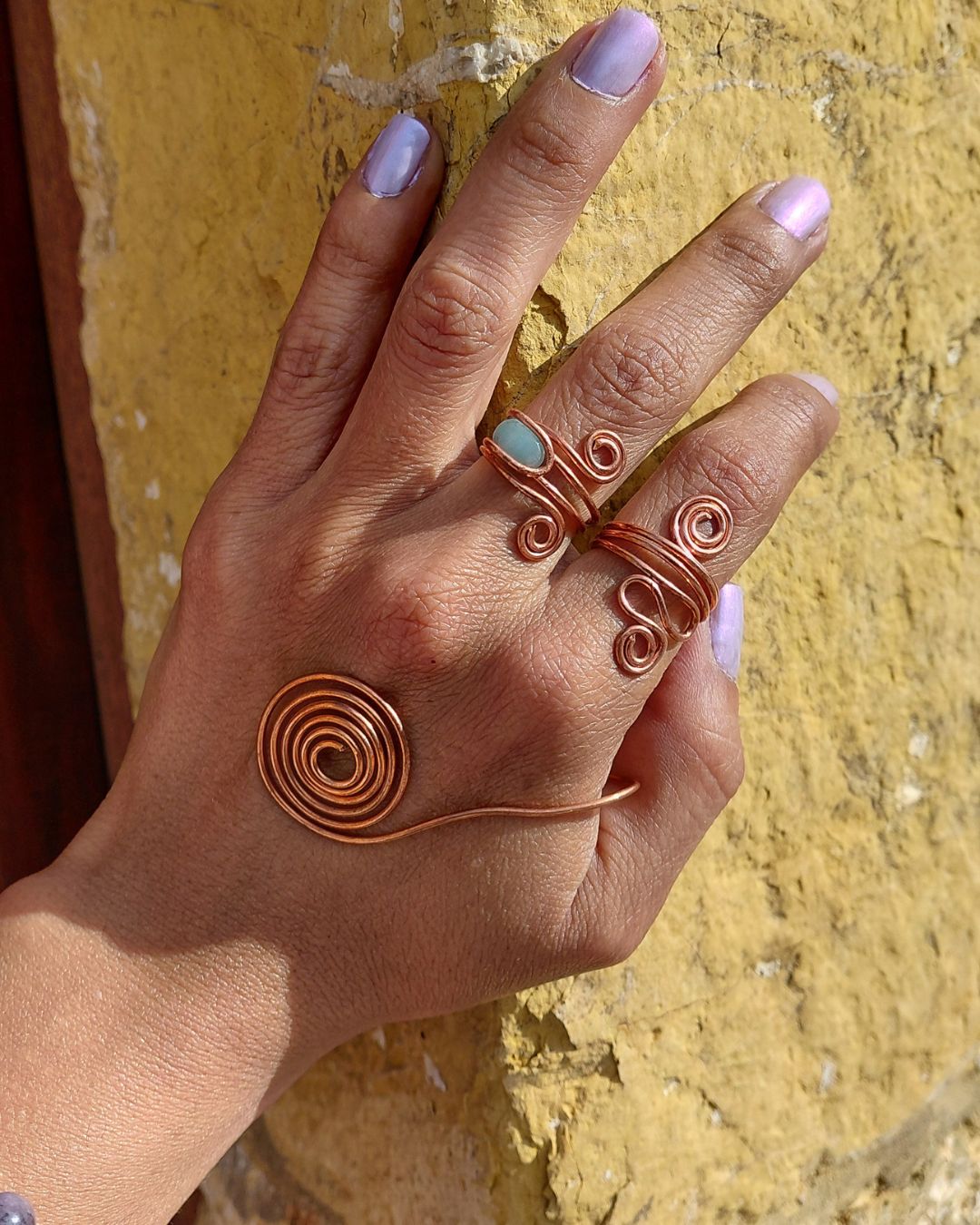 Balance your Biofield with New Wave! Invest in our Pure Copper Spiral Rings from our Copper Jewelry for Healthy Bio-Energetic Flow in Lebanon at Sacred!
