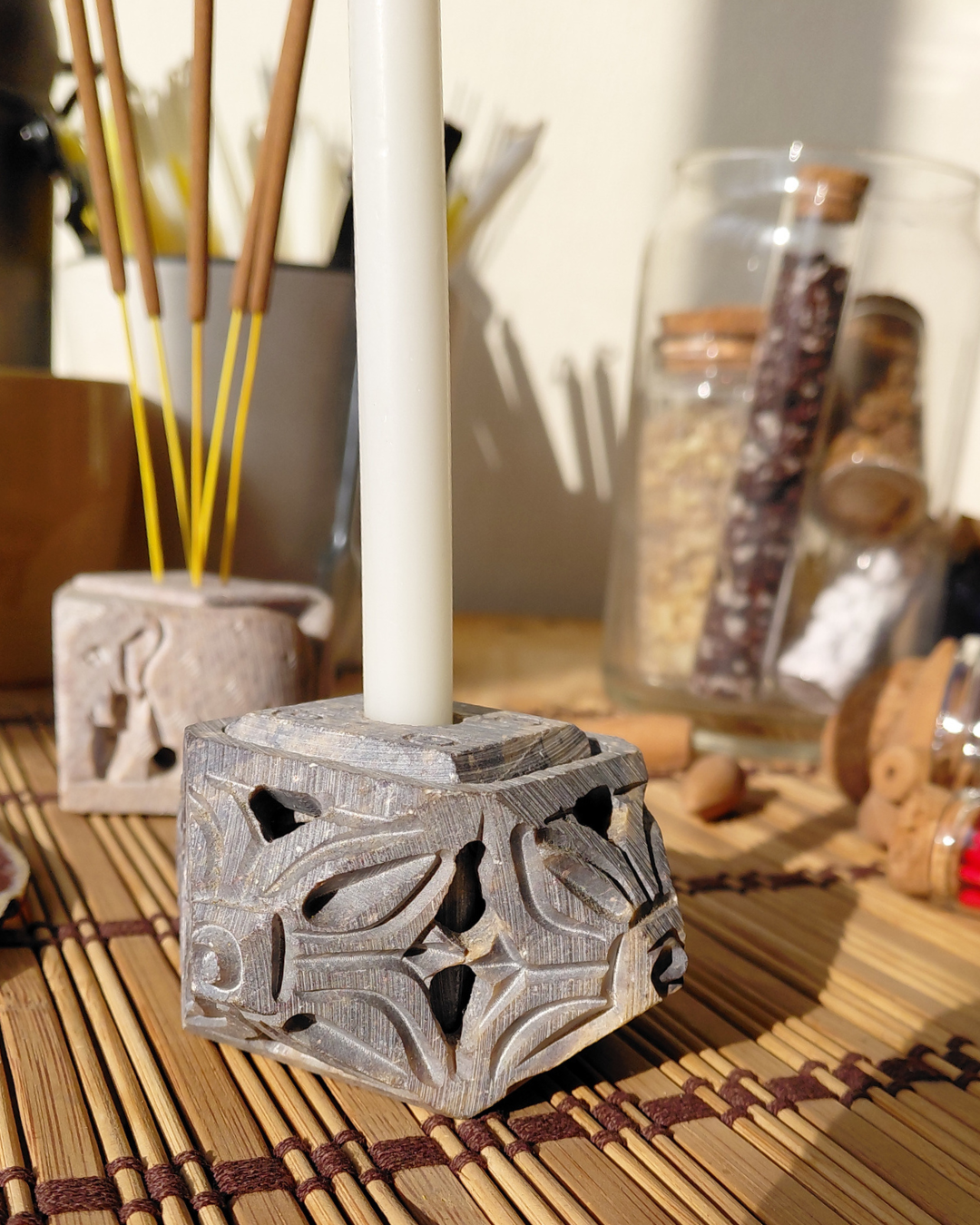Invest in our Alchemist's Cube • Soapstone Multi-Incense Holder from our Incense Burners Collection in Lebanon at Sacred!