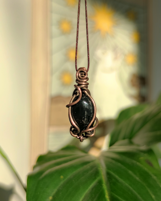 Whispering Shadow • Black Agate Necklace