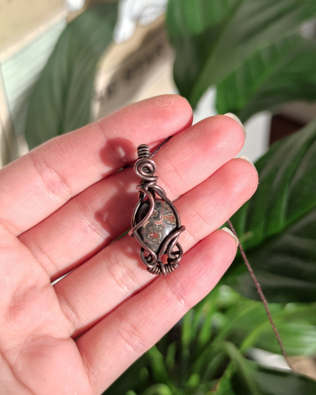  Invest in our Sauvage • Leopard Skin Jasper Necklace for Grounding from our Energy Cleansing Jewelry Collection in Lebanon at Sacred.