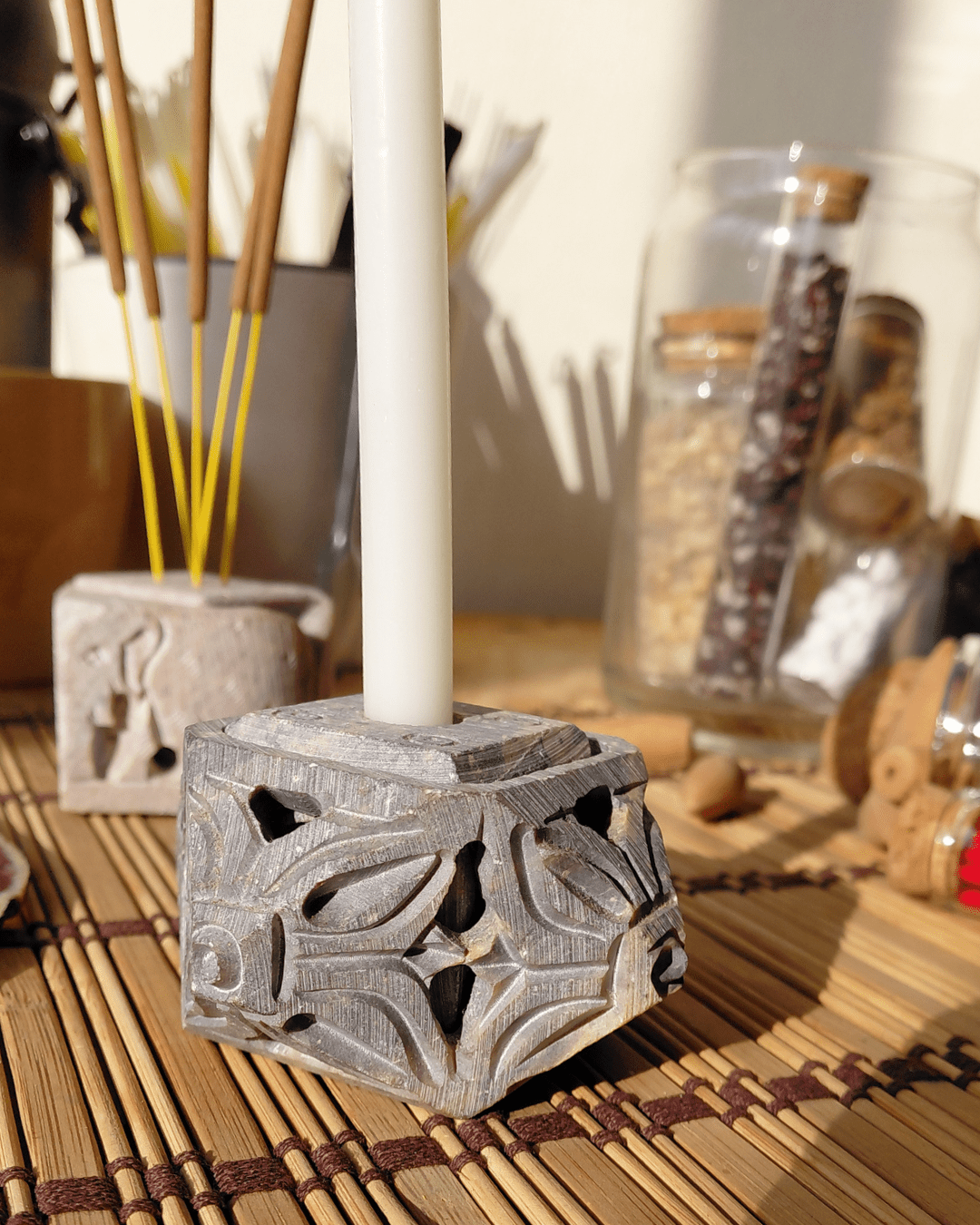 Invest in our Alchemist's Cube • Soapstone Multi-Incense Holder from our Incense Burners Collection in Lebanon at Sacred!