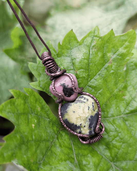 Experience Deep Alignment with our Andalouse! Invest in our Rhodonite & Serpentine Necklace from our Energy Cleansing Jewelry in Lebanon at Sacred!