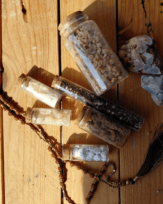 Invest in our Apothecary Jar featuring 6 ritual-grade incense resins. Perfect for your smudging rituals in Lebanon at Sacred!