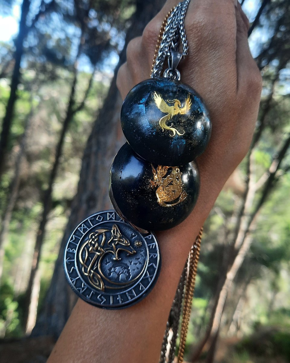 Invest in our Black Dragon and Wolf - Orgonite pendant in Lebanon at Sacred