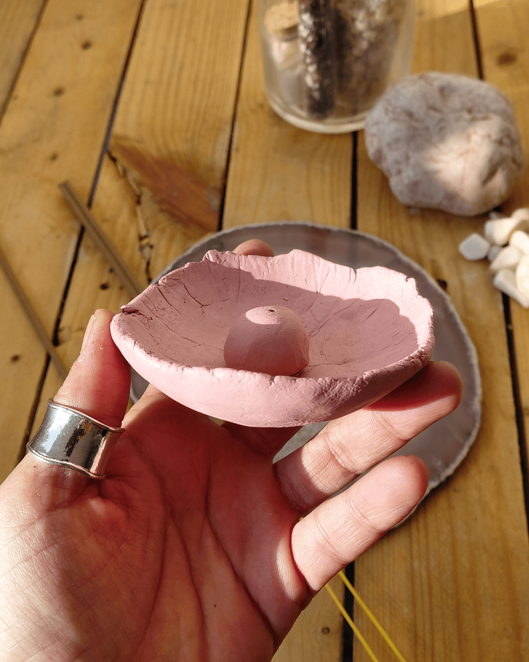 Bloom & Earth • Handmade Clay Incense Holder • Earthly Altar in Lebanon at Sacred