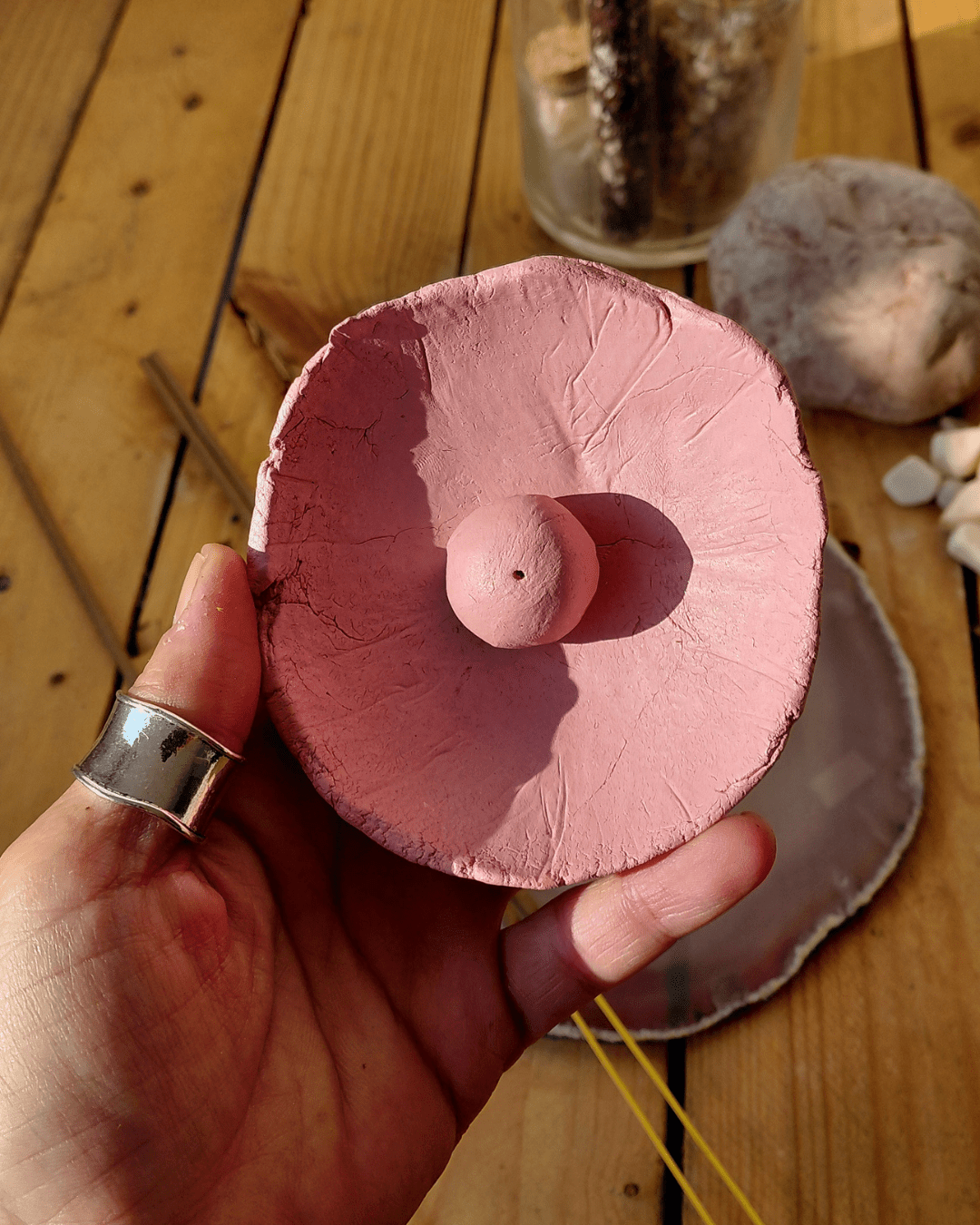 Bloom & Earth • Handmade Clay Incense Holder • Earthly Altar in Lebanon at Sacred