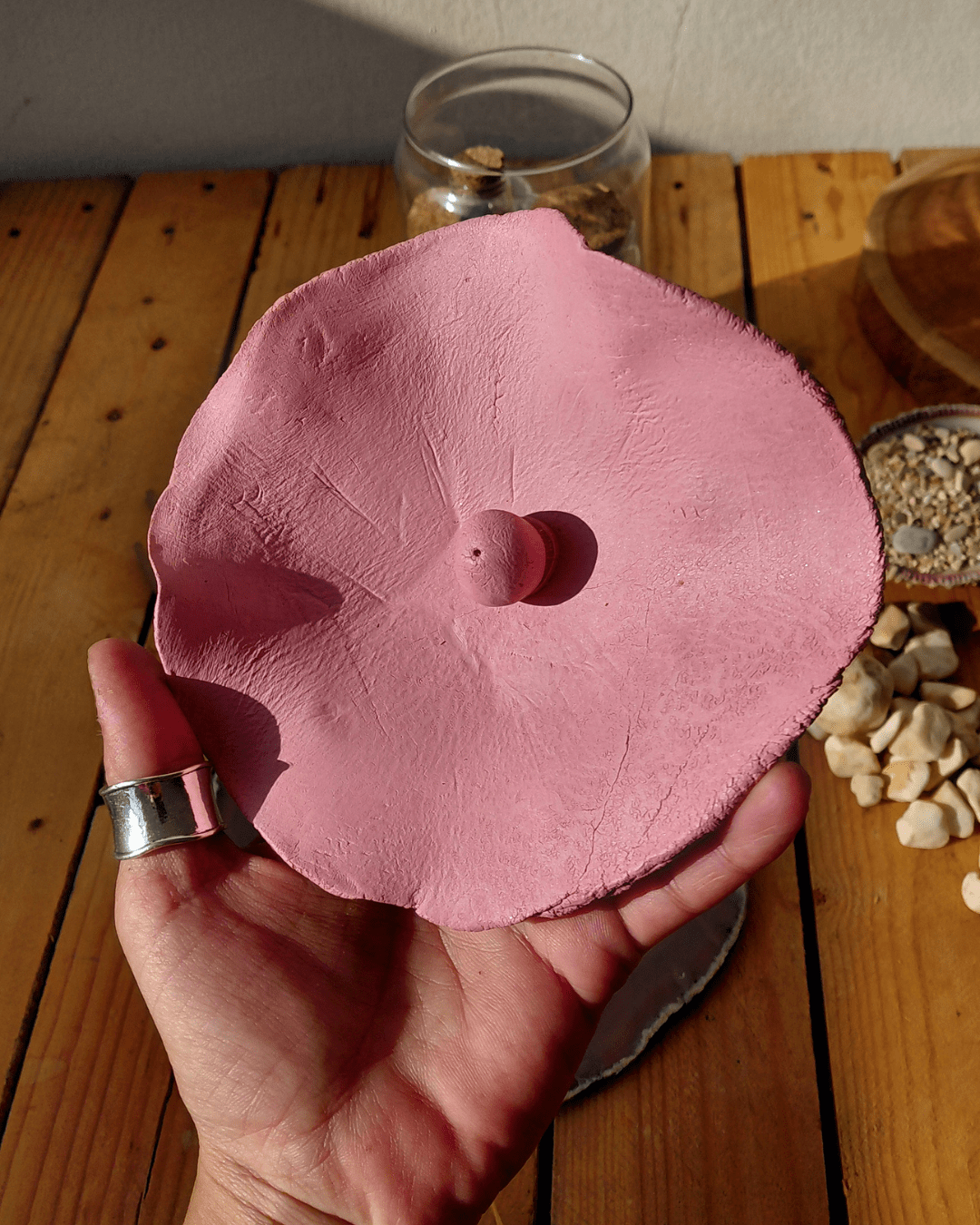 Bloom & Earth • Handmade Clay Incense Holder • Earthly Altar in Lebanon at Sacred