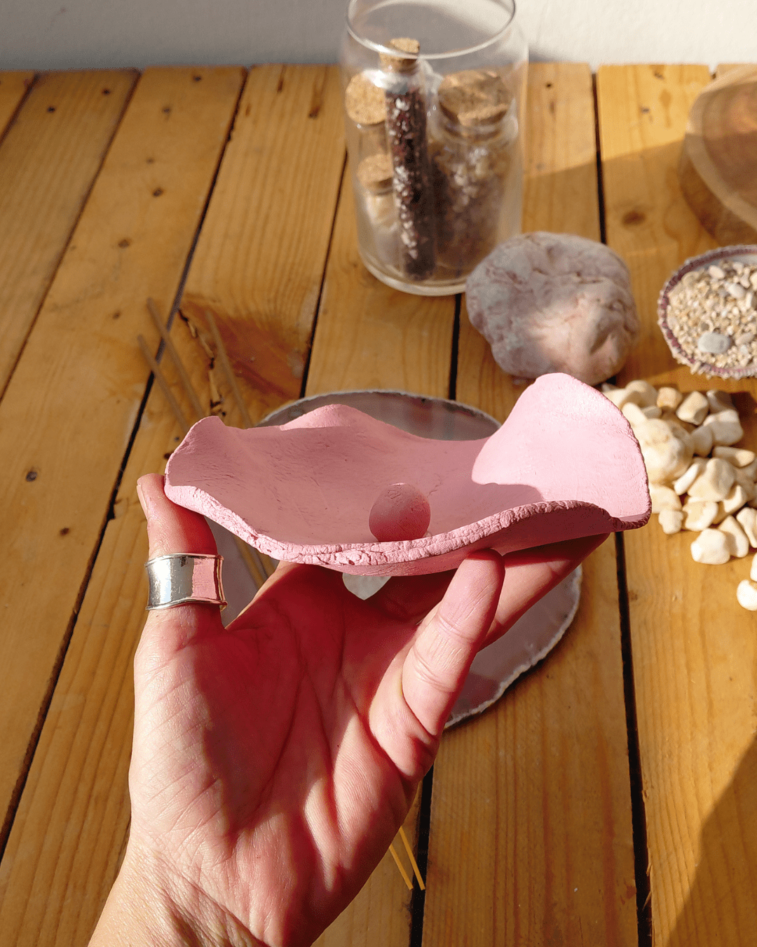 Bloom & Earth • Handmade Clay Incense Holder • Earthly Altar in Lebanon at Sacred
