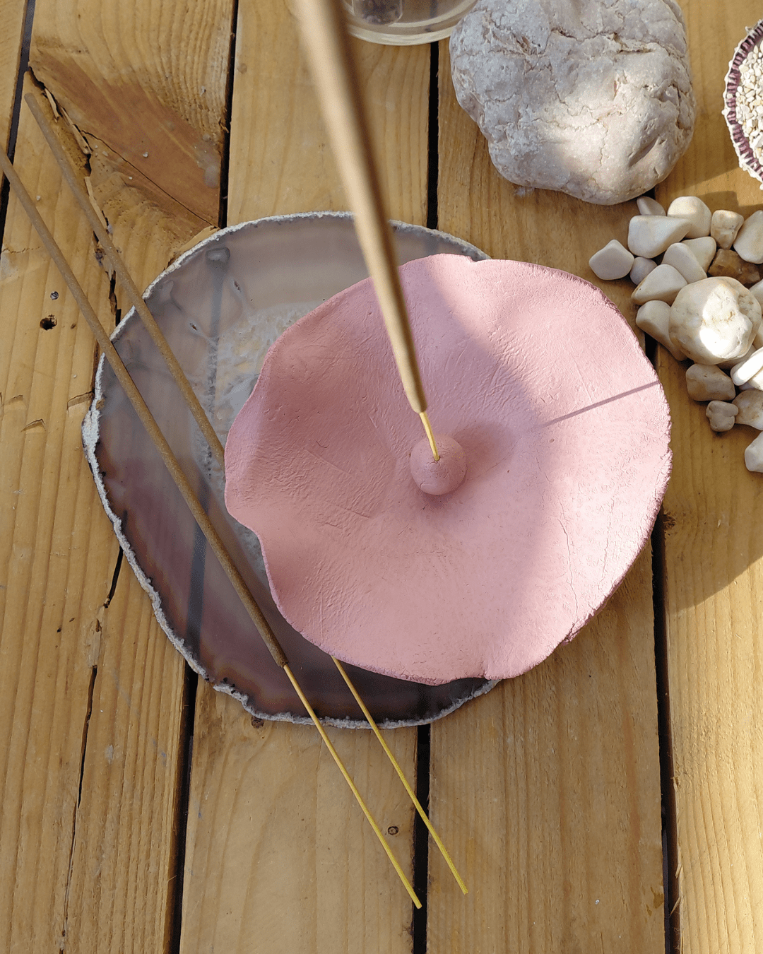 Bloom & Earth • Handmade Clay Incense Holder • Earthly Altar in Lebanon at Sacred