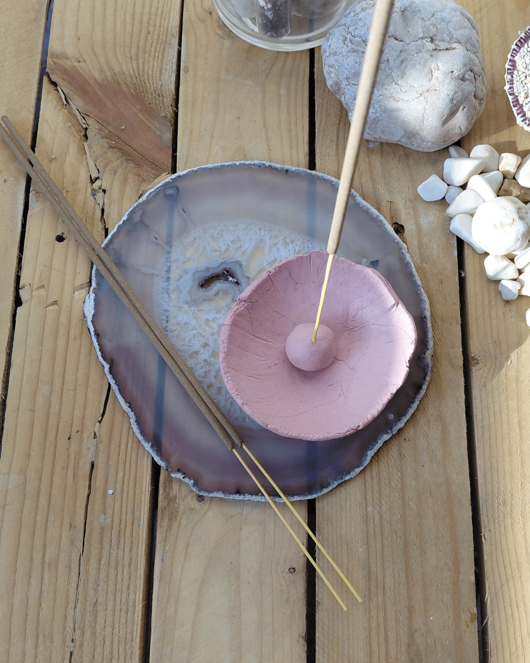 Bloom & Earth • Handmade Clay Incense Holder • Earthly Altar in Lebanon at Sacred