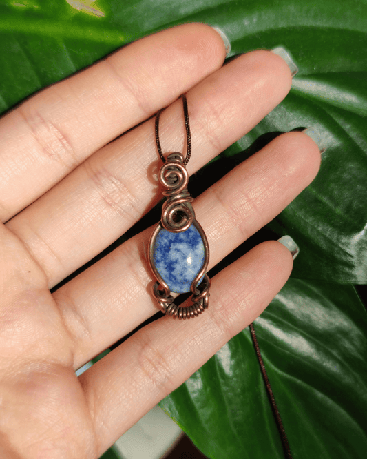 Blue Oasis • Blue Jasper Pendant For Communication in Lebanon at Sacred