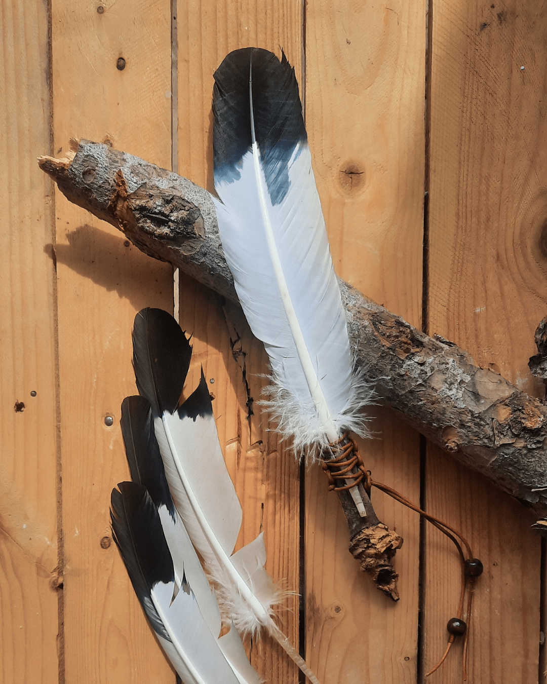 Blue Single Feather Smudging Wand - Sacred