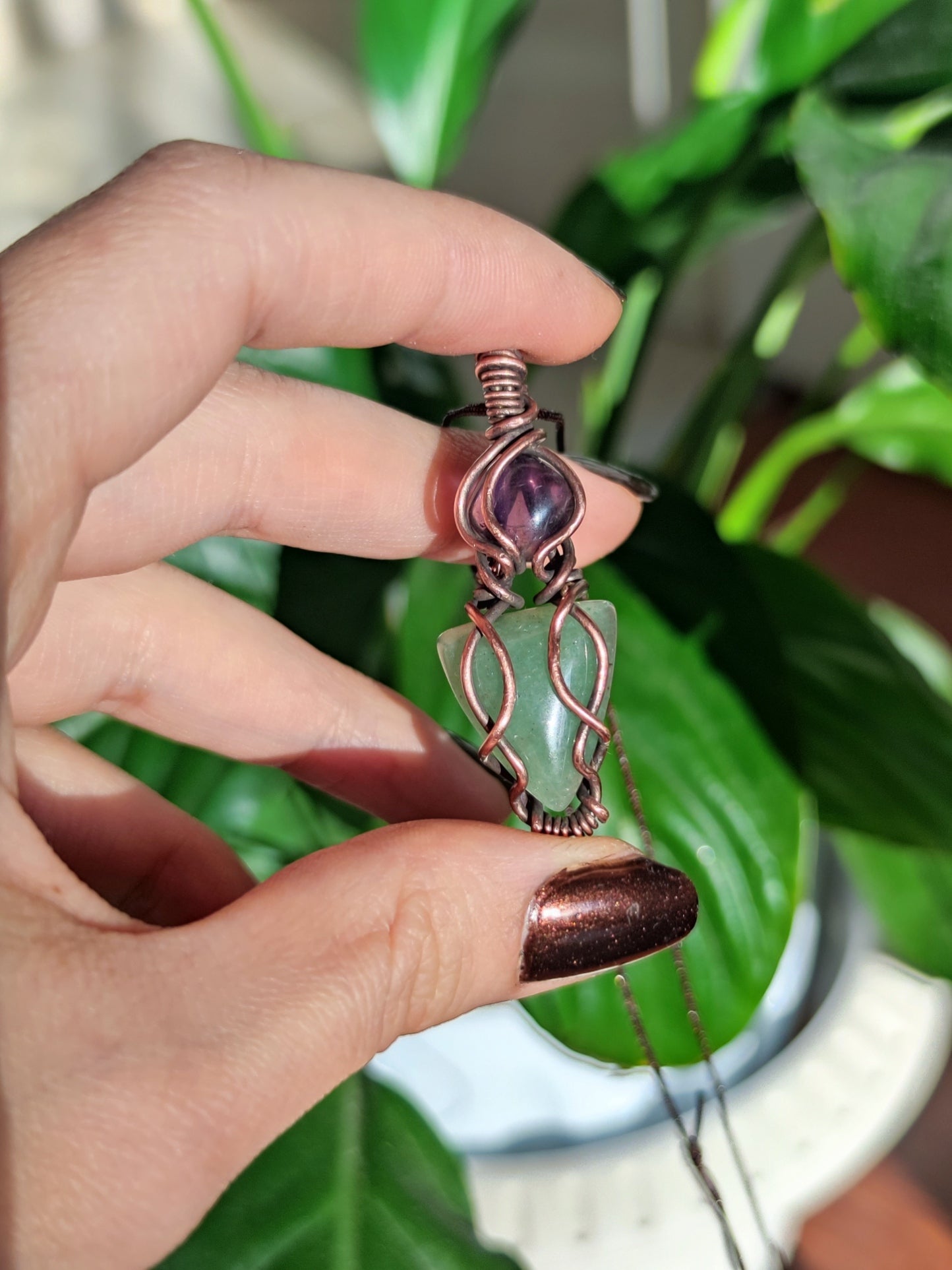 Embrace the Joy of Spring with Chloris. Invest in our Amethyst & Aventurine Necklace from our Energy Cleansing Jewelry Collection at Sacred in Lebanon.