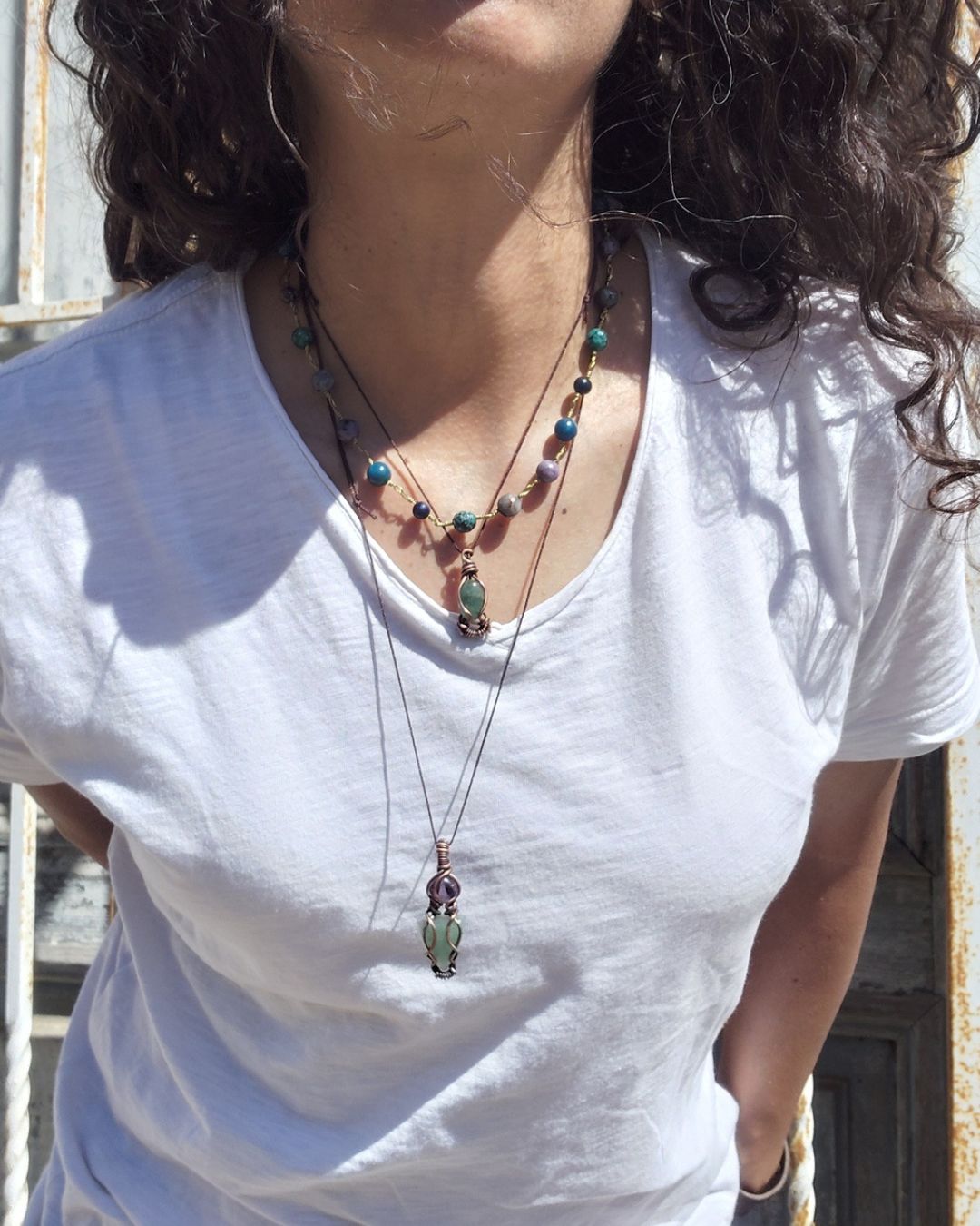 Embrace the Joy of Spring with Chloris. Invest in our Amethyst & Aventurine Necklace from our Energy Cleansing Jewelry Collection at Sacred in Lebanon.