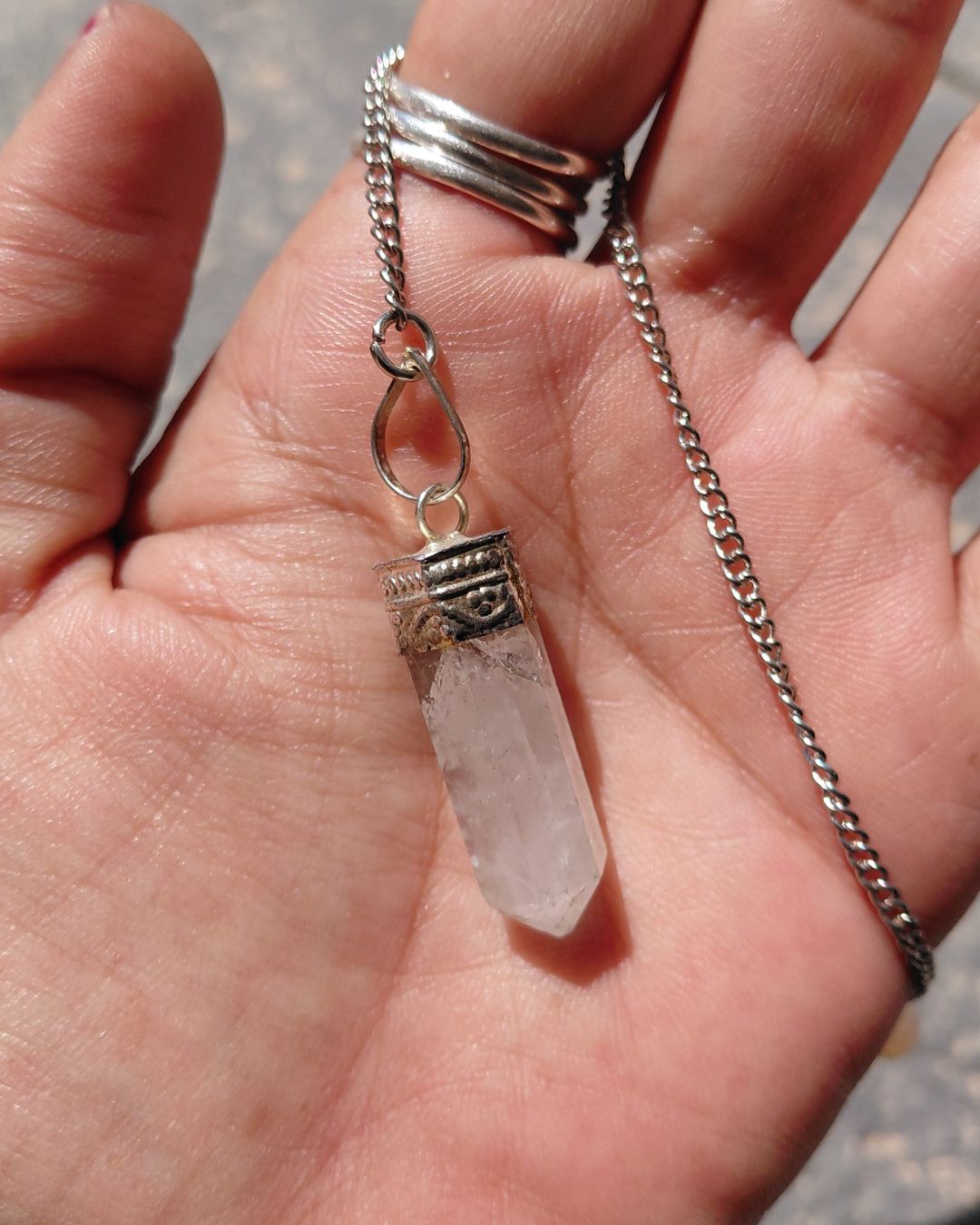 Invest in our Clear Quartz Pendulum from our genuine Crystal Pendulums Collection in Lebanon at Sacred!