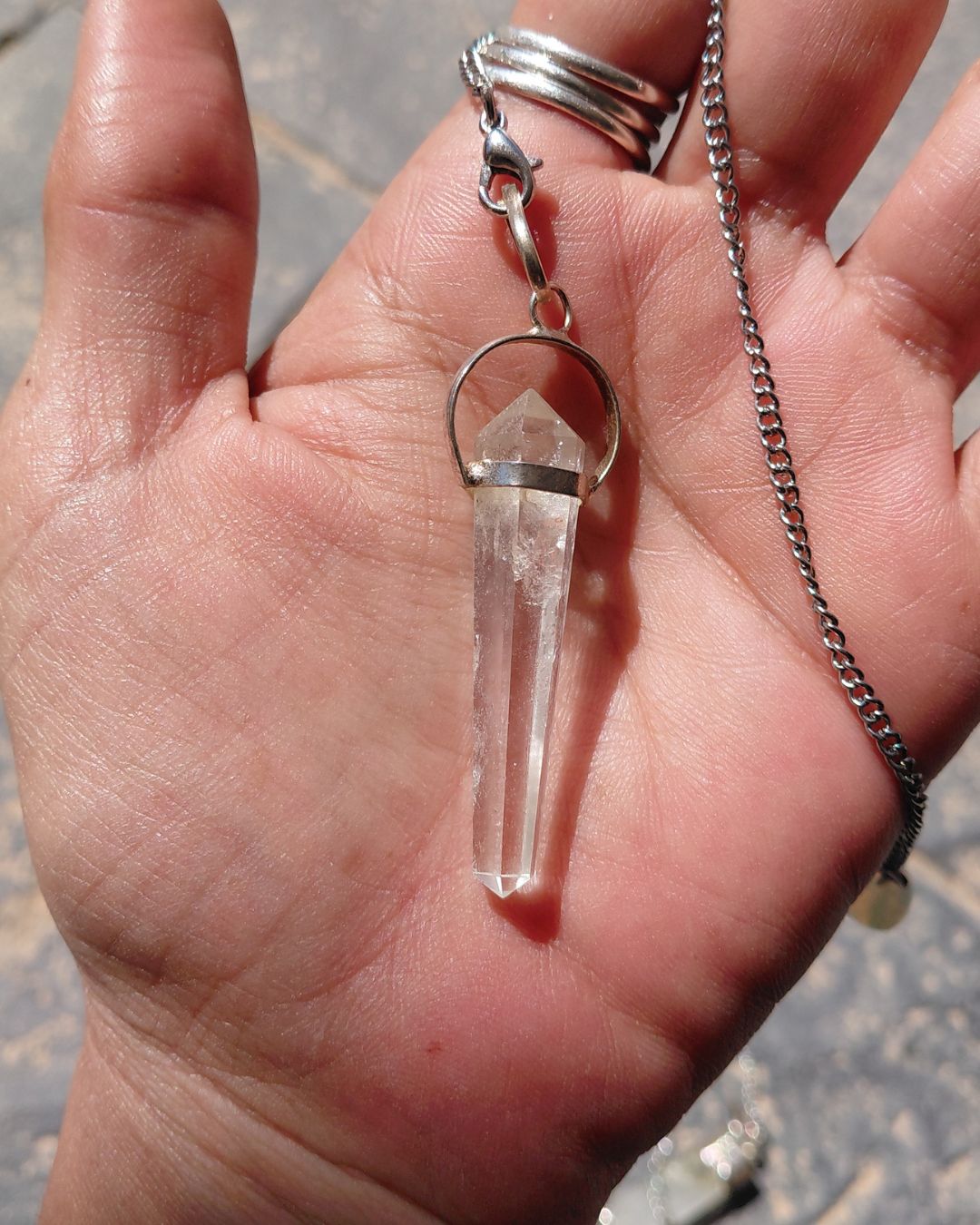 Invest in our Clear Quartz Pendulum from our genuine Crystal Pendulums Collection in Lebanon at Sacred!