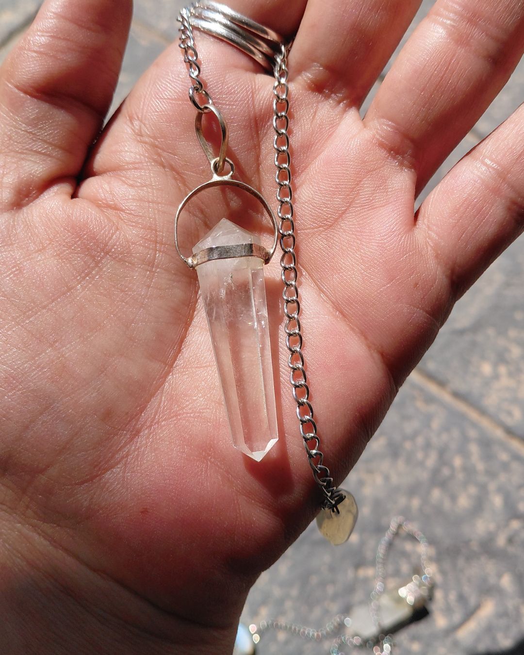 Invest in our Clear Quartz Pendulum from our genuine Crystal Pendulums Collection in Lebanon at Sacred!