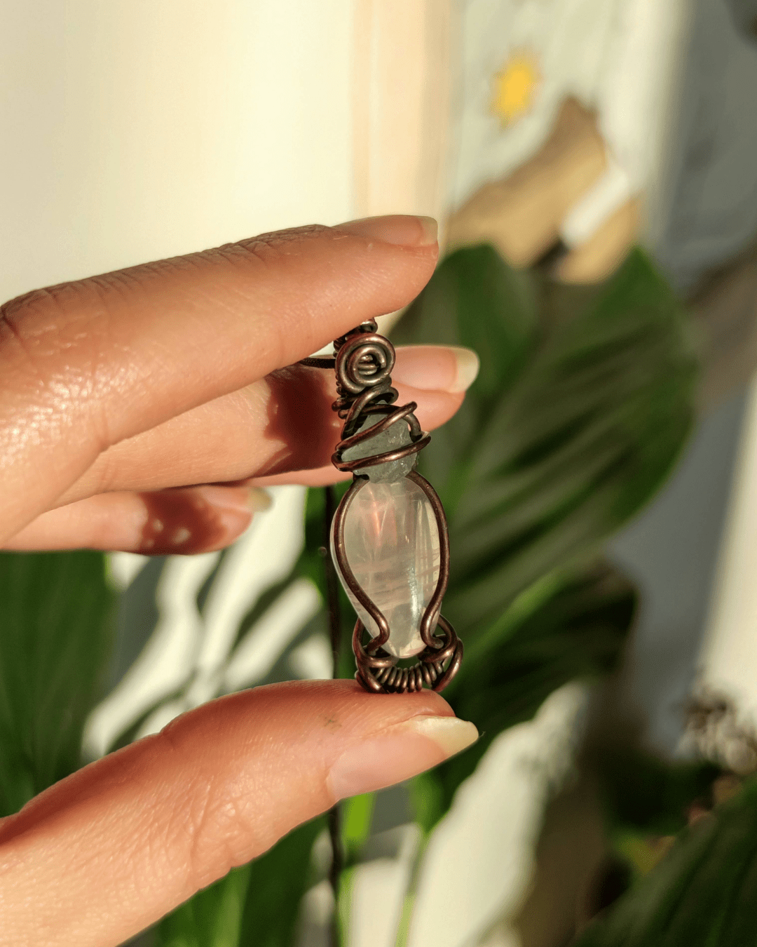 Align your Heart & Voice with Cosmic Waters. Invest in our Aquamarine & Rose Quartz Necklace from our Energy Cleansing Jewelry Collection in Lebanon at Sacred .