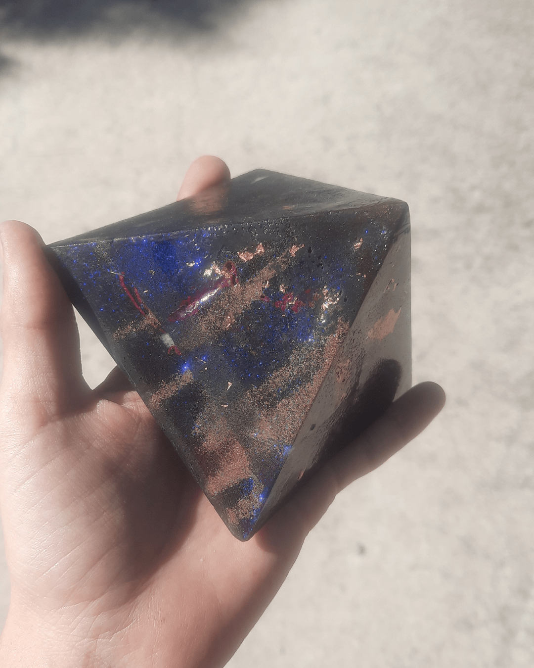 Deep Blue Galaxy - Orgonite Pyramid - Sacred