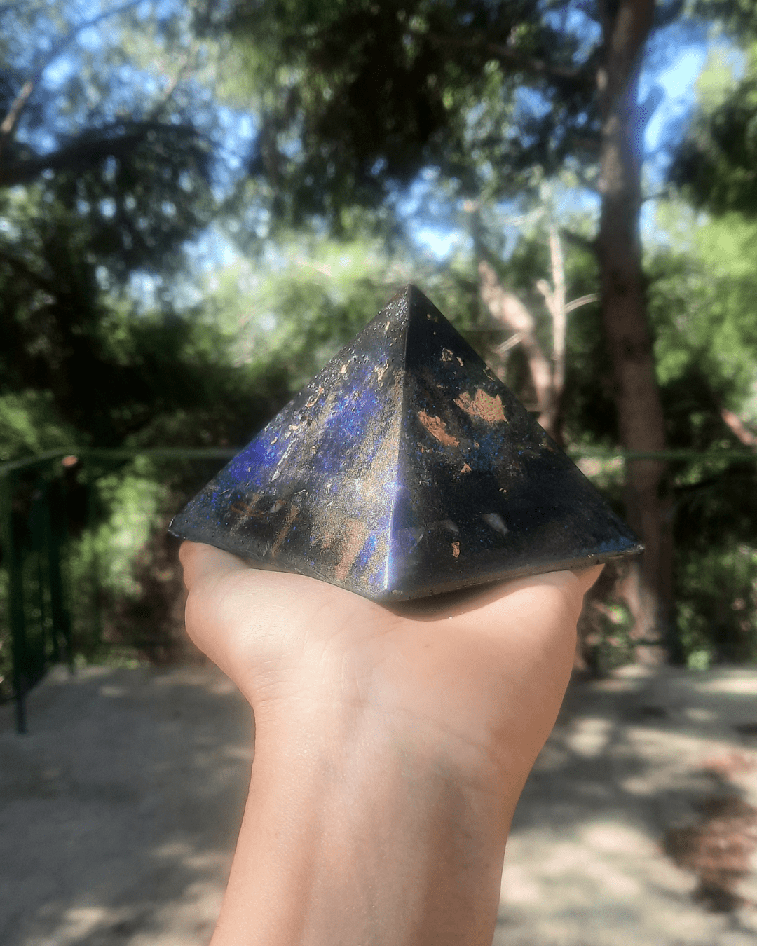 Deep Blue Galaxy - Orgonite Pyramid - Sacred