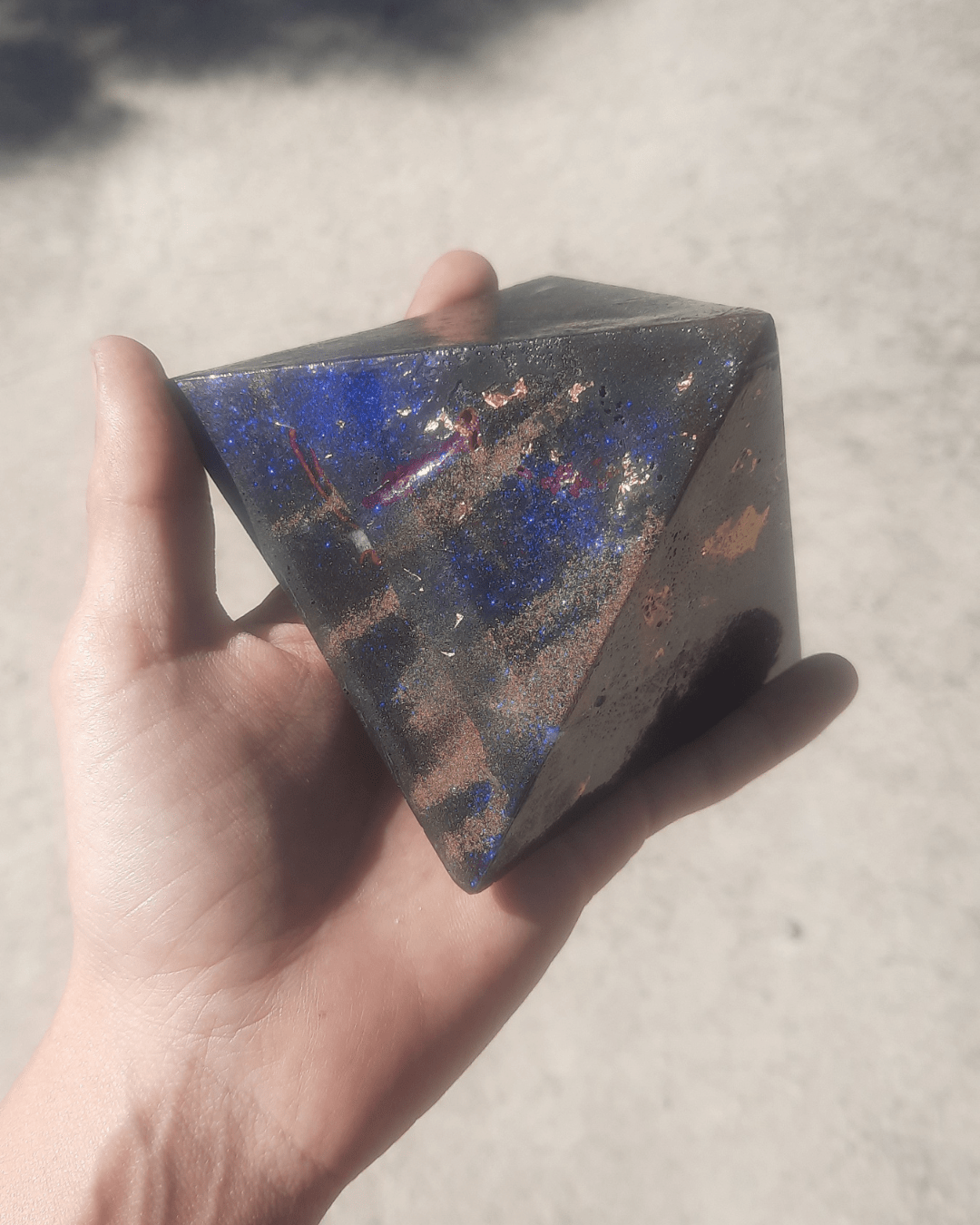 Deep Blue Galaxy - Orgonite Pyramid - Sacred