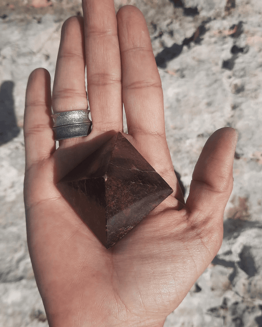 Deep Red Garnet Pyramid - Sacred