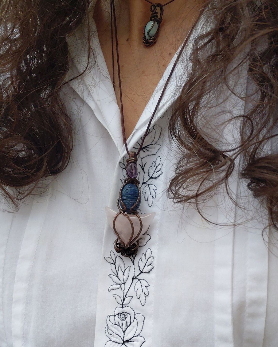 Celebrate your Rebirth with our Divine Blue Scarab. Invest in our Amethyst, Lapis & Rose Quartz Necklace in Lebanon at Sacred