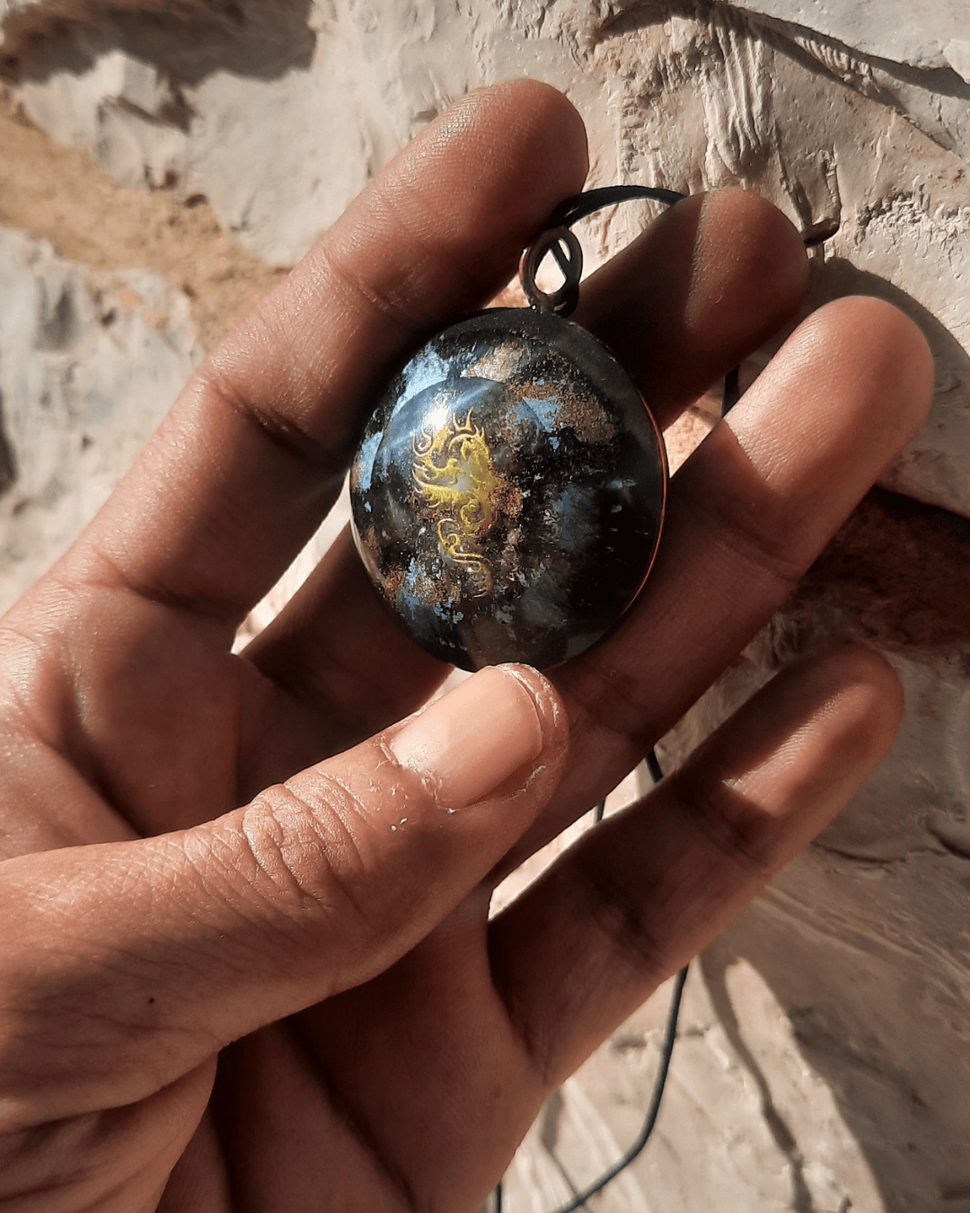 Dragon Phoenix - Double Sided Orgonite Pendant - Sacred