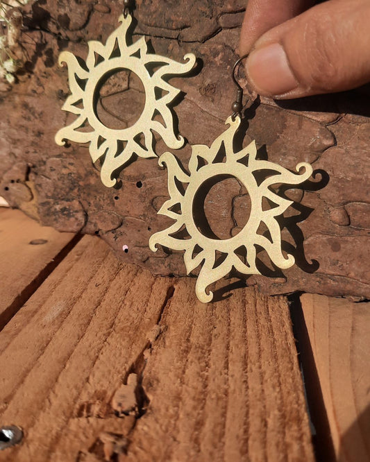 Duality in Brass Earrings - Sacred