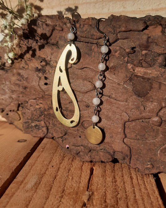 Duality in Brass Earrings - Sacred