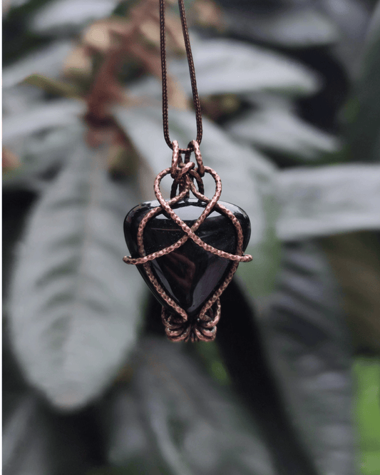 Invest in our Magic Necklace - Onyx for Grounding - from our crystal wrapped in copper jewelry in Lebanon at Sacred!
