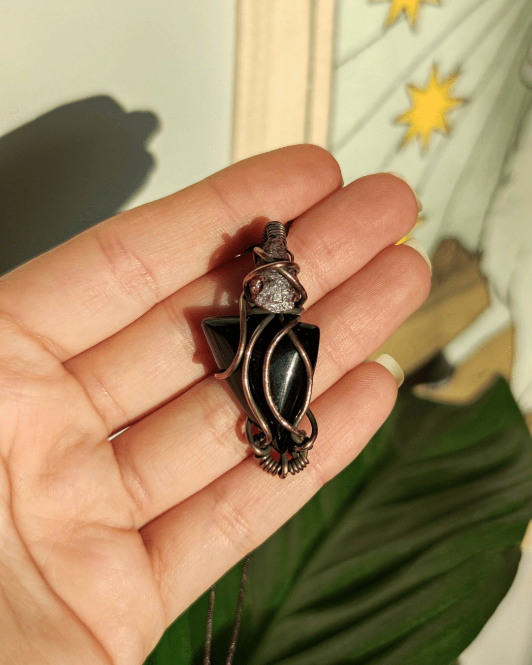 Awaken your fire with Magma. Invest in our Black Agate & Ruby Pendant from our handcrafted Copper Pendant Collection in Lebanon at Sacred!