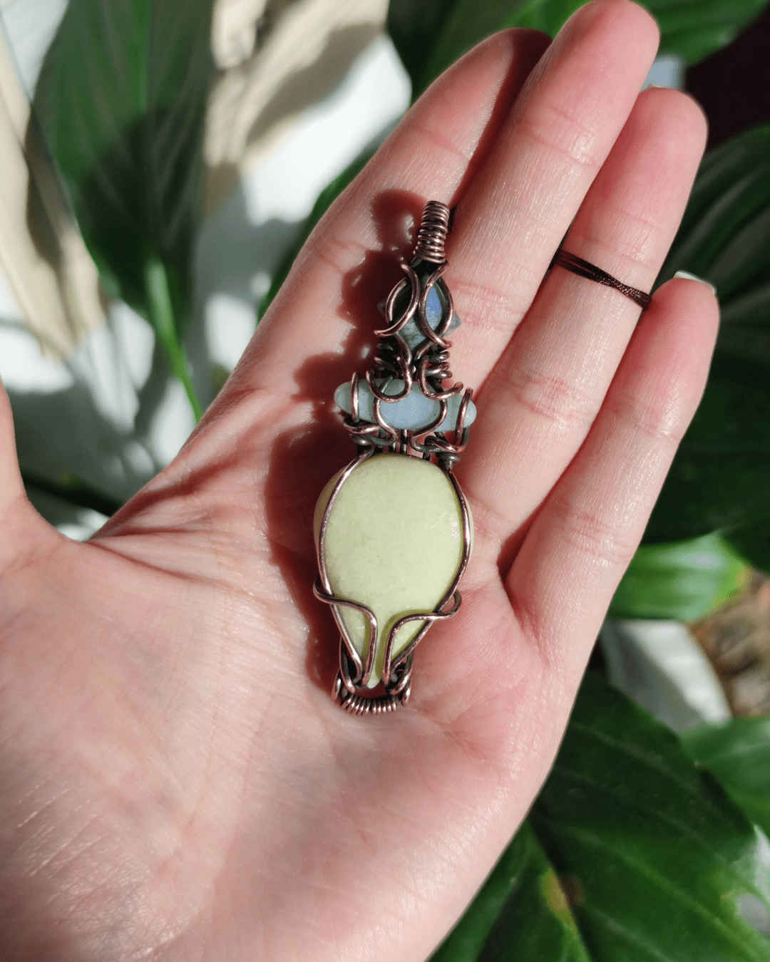 Mayahuel • The Aztec Goddess of Earth • Sodalite, Amazonite & Serpentine Pendant in Lebanon at Sacred