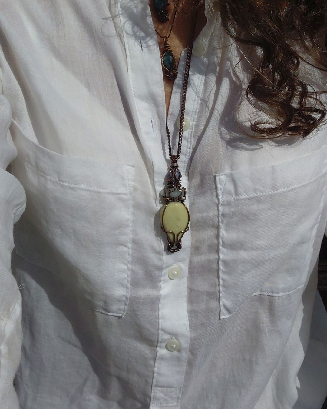 Mayahuel • The Aztec Goddess of Earth • Sodalite, Amazonite & Serpentine Pendant in Lebanon at Sacred
