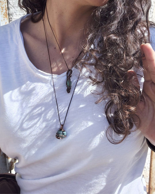 Invite Wealth with Nature's Heart. Invest in our Tumbled Emerald Pendant from our Handcrafted & Energy Cleansing Jewelry Collection at Sacred in Lebanon.