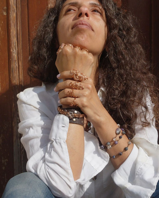 Balance your Biofield with New Wave! Invest in our Pure Copper Spiral Rings from our Copper Jewelry for Healthy Bio-Energetic Flow in Lebanon at Sacred!