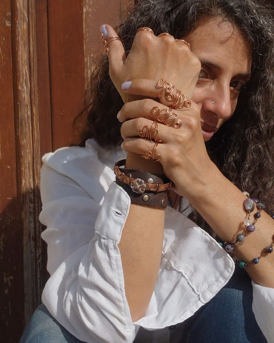 New Wave • Pure Copper Spiral Rings in Lebanon at Sacred