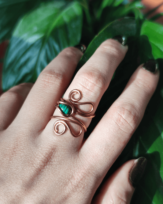 Tune into Ancient Power with New Wave! Invest in our Wire-Wrapped Crystal Rings from our Energy Cleansing Jewelry Collection in Lebanon at Sacred.