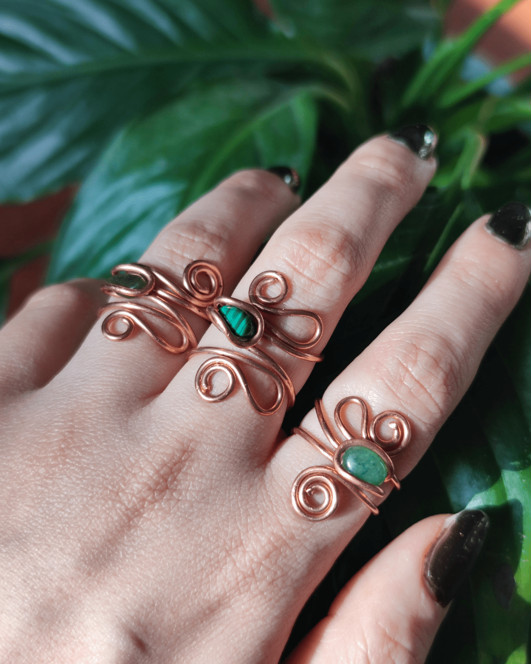 Tune into Ancient Power with New Wave! Invest in our Wire-Wrapped Crystal Rings from our Energy Cleansing Jewelry Collection in Lebanon at Sacred.