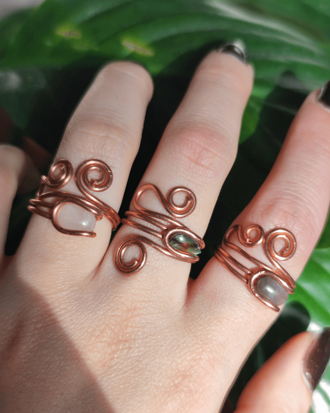 Tune into Ancient Power with New Wave! Invest in our Wire-Wrapped Crystal Rings from our Energy Cleansing Jewelry Collection in Lebanon at Sacred.