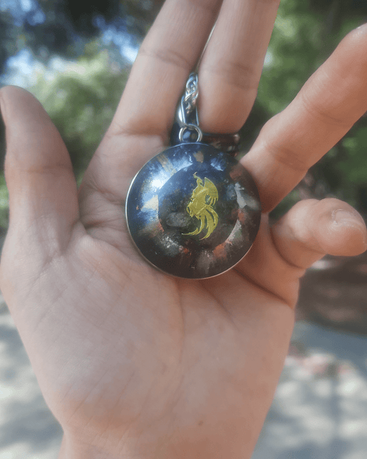 Phoenix and Wolf - Orgonite Pendant - Sacred