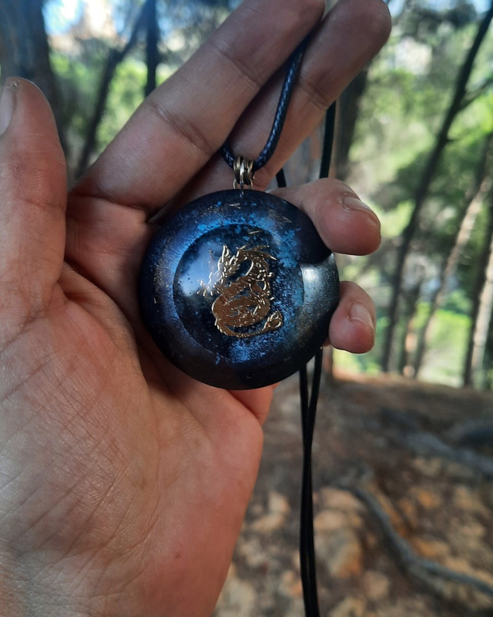 Invest in our Purple and Blue Dragons I - Double - sided Orgonite pendant in Lebanon at Sacred