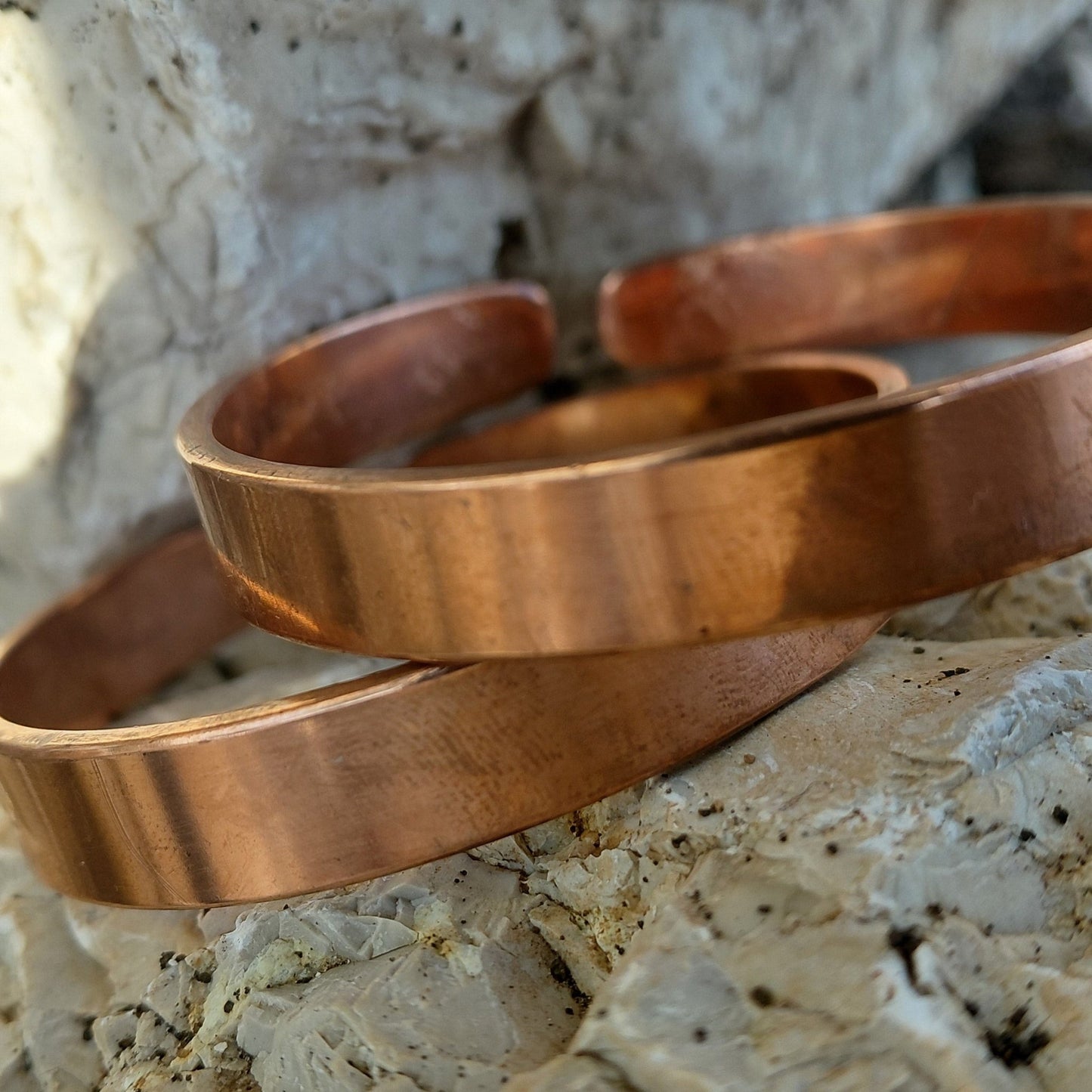 Close-up profile of the Basic Red Copper band bracelet from the Red Copper Bracelets collection in Lebanon at Sacred