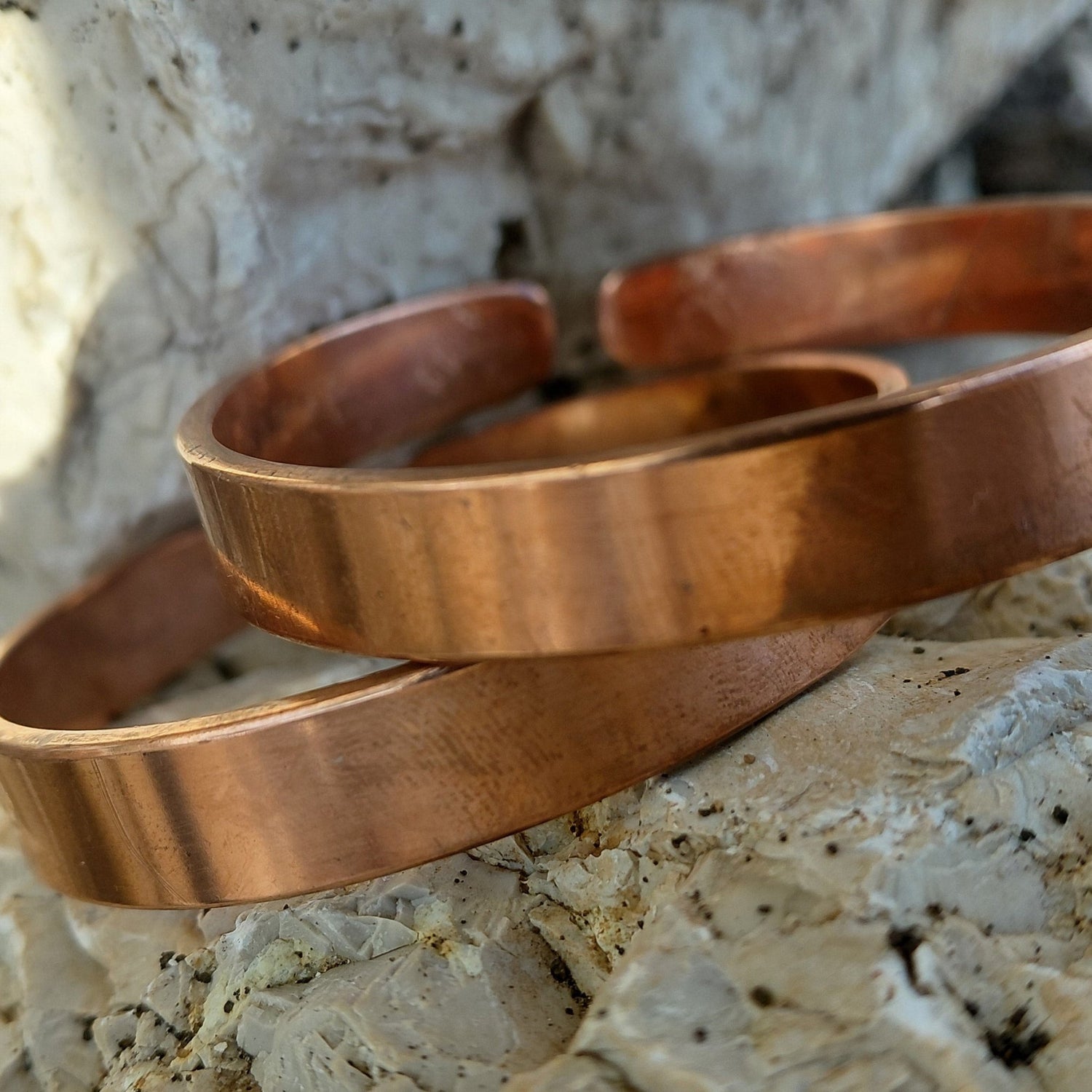Close-up profile of the Basic Red Copper band bracelet from the Red Copper Bracelets collection in Lebanon at Sacred